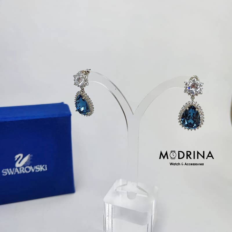 گوشواره سواروسکی اشک سورمه ای Swarovski