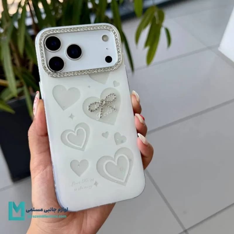 قاب گوشی فانتزی صدفی ribbon heart کد C3573 | لوازام جانبی مسلمی — تصویر ۲