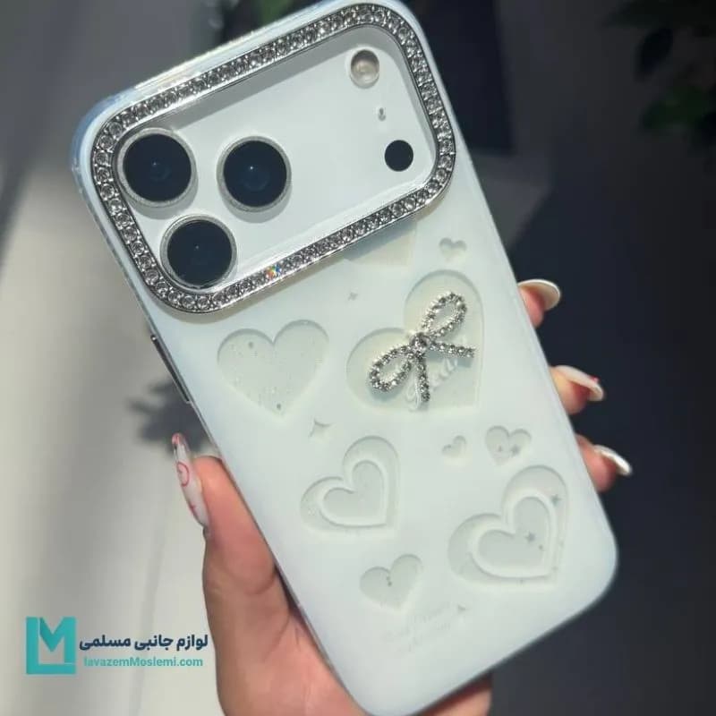 قاب گوشی فانتزی صدفی ribbon heart کد C3573 | لوازام جانبی مسلمی — تصویر ۳