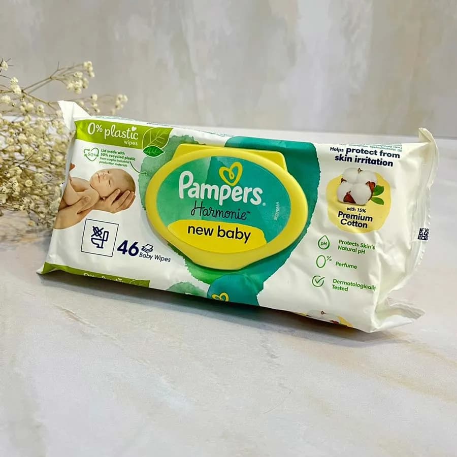 دستمال مرطوب کودک پمپرز ۱۵ درصد پنبه Pampers