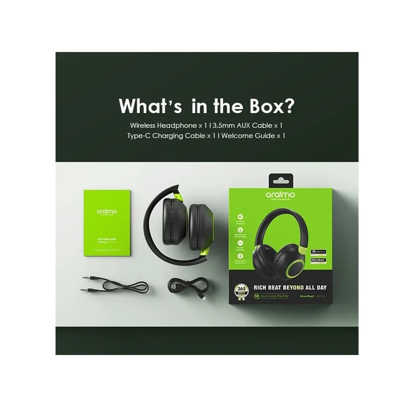 هدفون بیسیم ORAIMO BOOM POP 2 (اصلی)+گارانتی 18 ماهه✅ — تصویر ۴