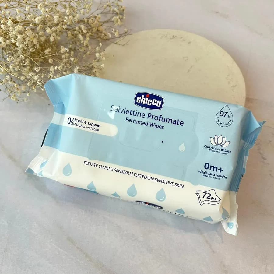 دستمال مرطوب چیکو ۹۷ درصد آب Chicco بسته ۷۲ عددی — تصویر ۴