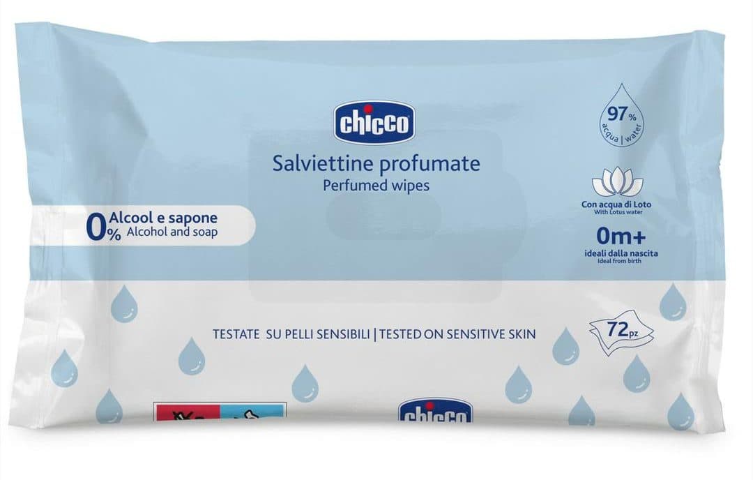 دستمال مرطوب چیکو ۹۷ درصد آب Chicco بسته ۷۲ عددی — تصویر ۶