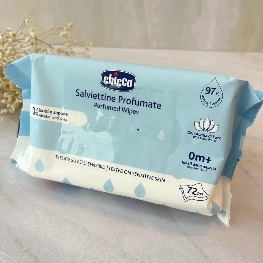 دستمال مرطوب چیکو ۹۷ درصد آب Chicco بسته ۷۲ عددی — تصویر ۳