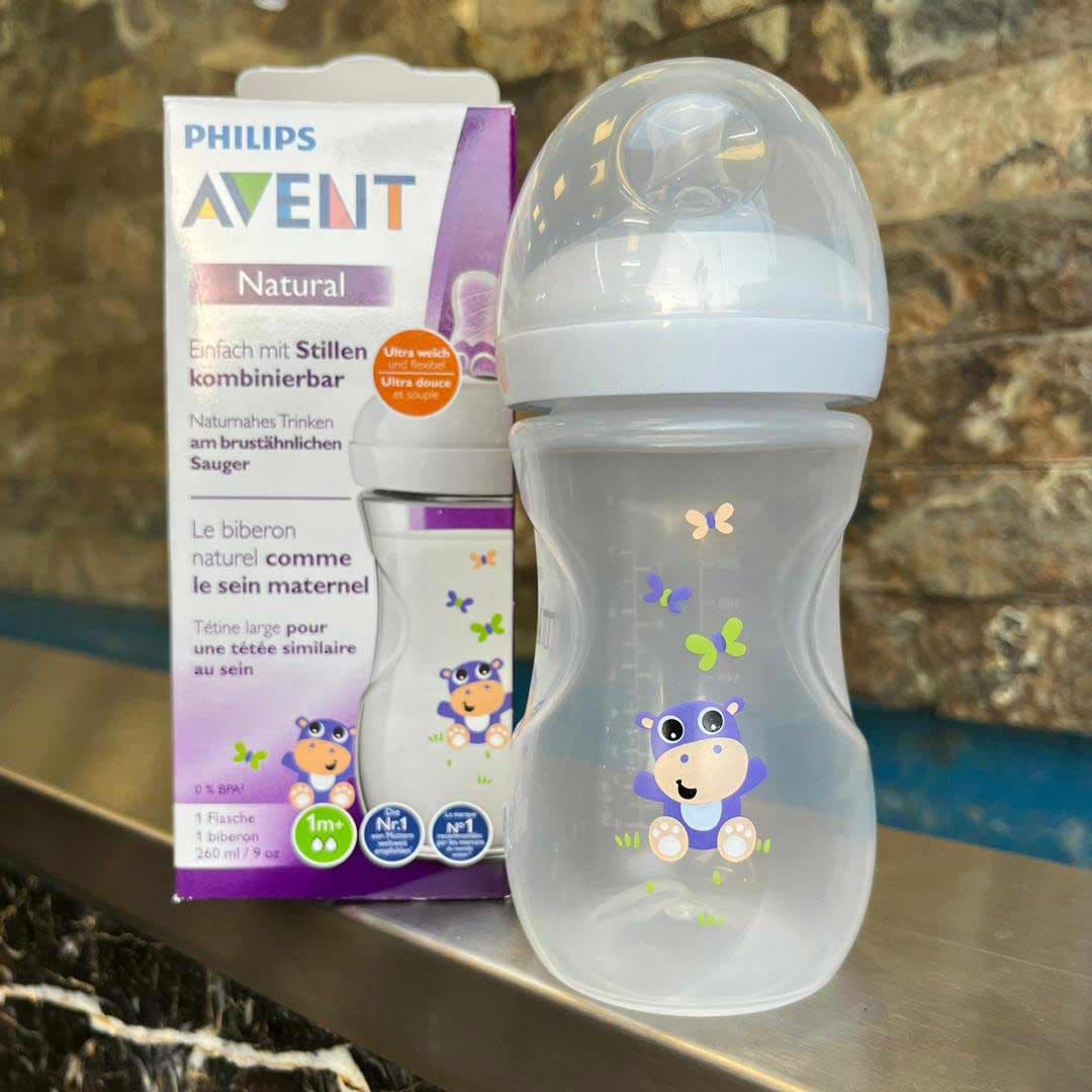 شیشه شیر اونت ۲۶۰ میل طرحدار نچرال Philips Avent طرح اسب آبی