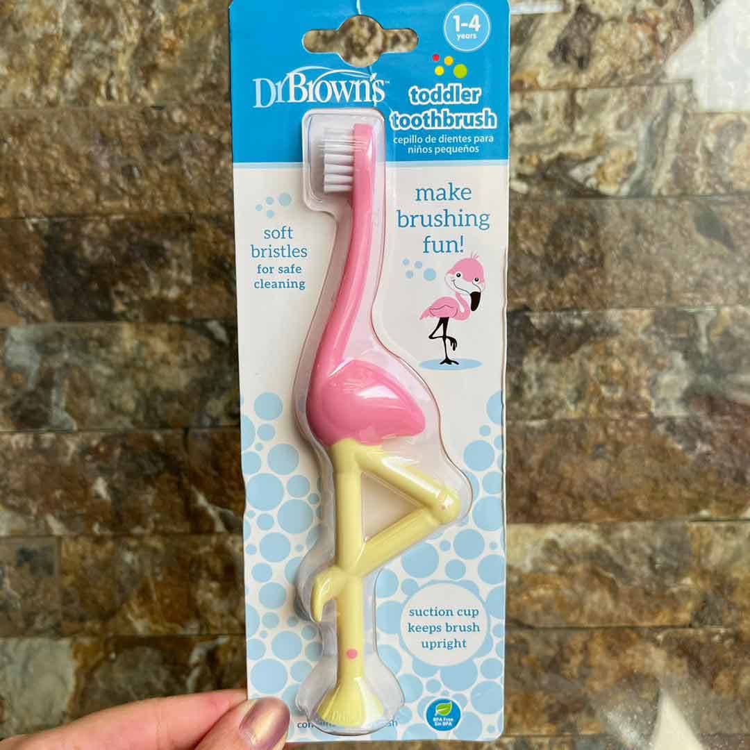 مسواک آموزشی دکتر براون طرح فلامینگو ۱ تا ۴ سال Dr Brown’s — تصویر ۴