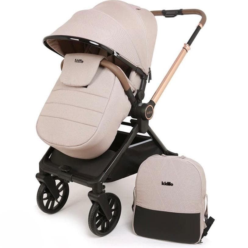 کالسکه دسته 2 طرفه چهار چرخ ۳۶۰ درجه کیدیلو Kidilo مدل D900 — تصویر ۴