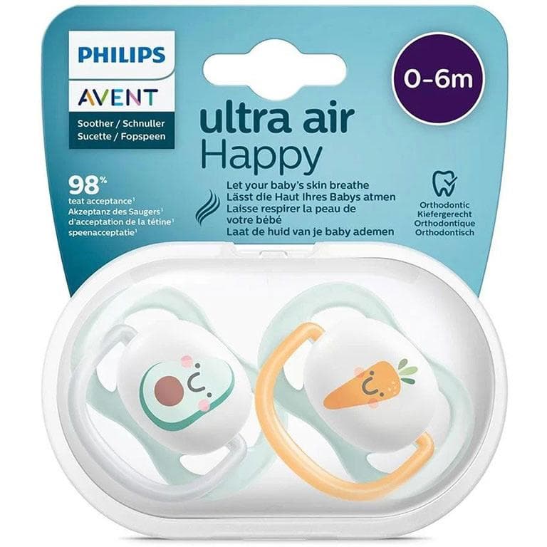 پستانک 2 عددی 0-6 ماه فیلیپس اونت Philips Avent طرح هویج و آووکادو — تصویر ۲