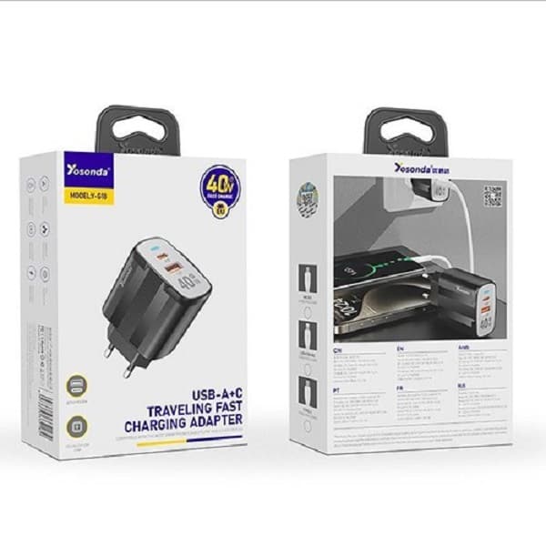 شارژر دیواری یوسوندا مدل Y-G18 به همرا کابل TYPE-C — تصویر ۳