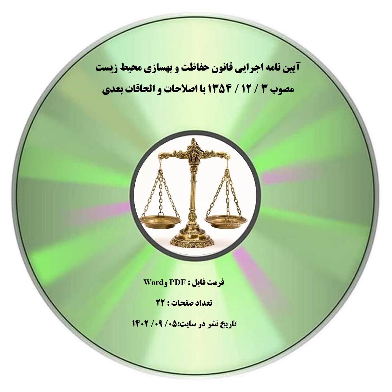 آیین نامه اجرایی قانون حفاظت و بهسازی محیط زیست مصوب 3 / 12 / 1354 با اصلاحات و الحاقات بعدی