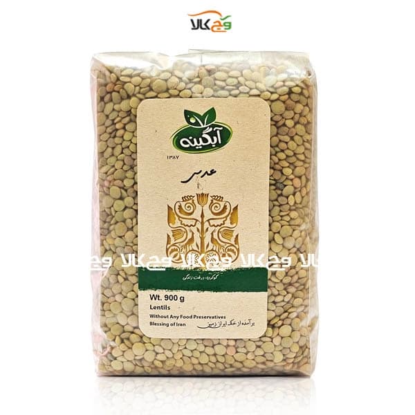 عدس سبز ارگانیک پروتئین گیاهی آبگینه – 900 گرمی