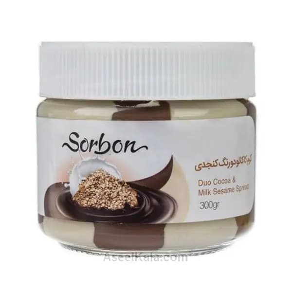شکلات صبحانه سوربن Sorbon دورنگ کنجدی وزن 300 گرم