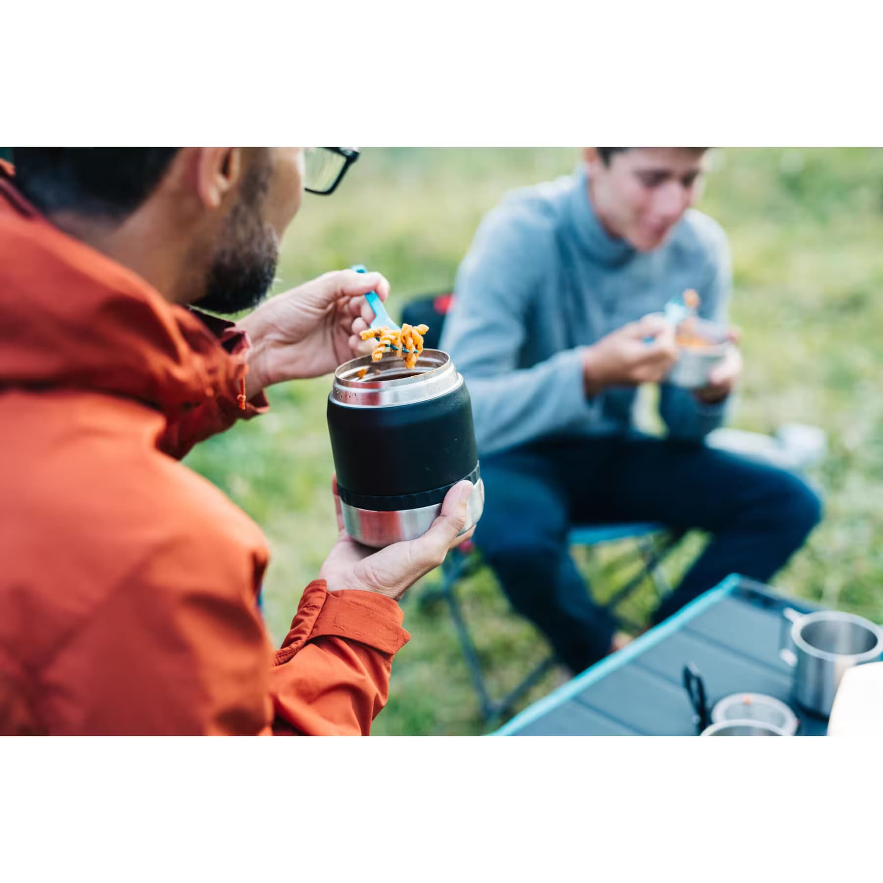 فلاسک غذا کچوا 800 میل Quechua Thermal insulated food container with Bowl – black – 0.8L – MH500 — تصویر ۲