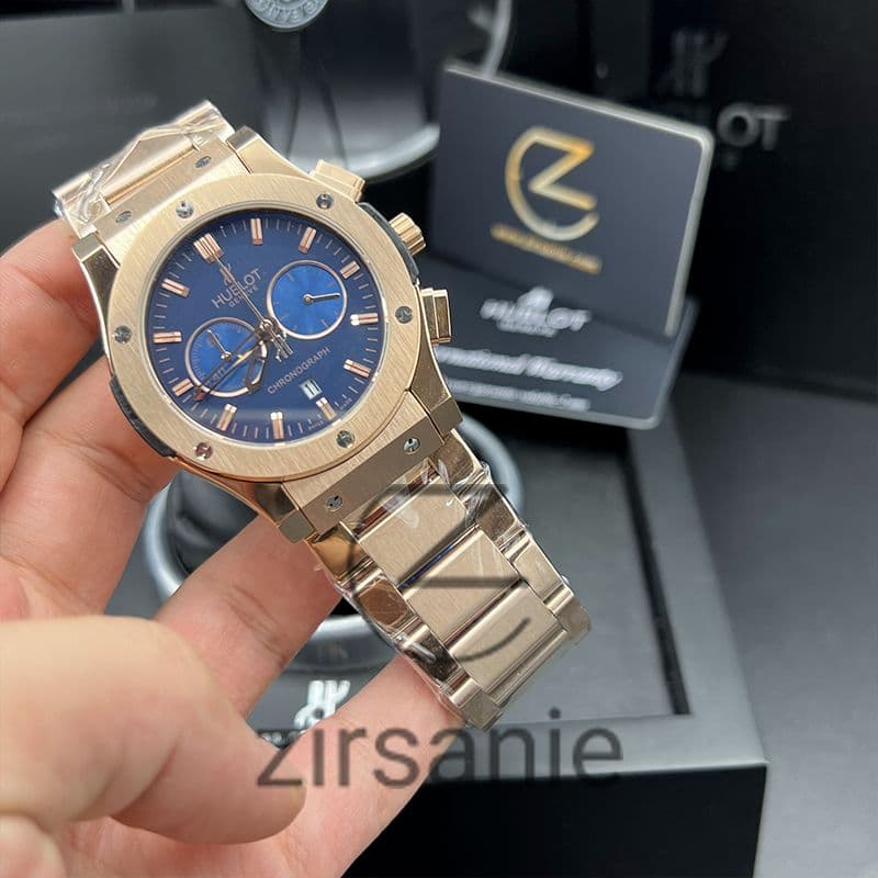 ساعت مچی مردانه هابلوت کرنوگراف کلاسیک Hublot Chronograph Classic Rosegold Blue — تصویر ۲