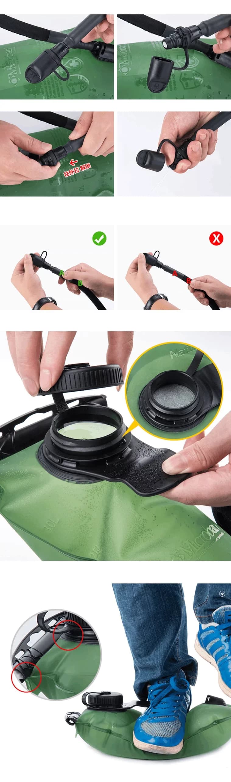 کمل بک نیچرهایک – کیسه آب آنتی باکتریال 3 لیتری NatureHike 3 Liter Peva Drink-water Container – Hydration Bag – NH30Y030-D — تصویر ۶