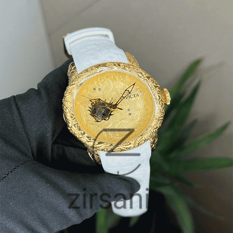 ساعت مچی مردانه اینویکتا یاکوزا اژدها Invicta Yakuza Dragon Golden White — تصویر ۳