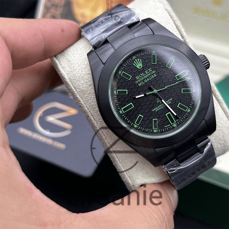 ساعت مچی مردانه رولکس میلگاس Rolex Milgauss Black Green Crystal Index — تصویر ۳