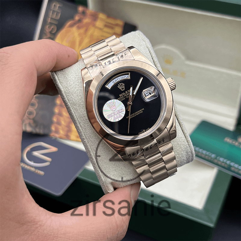 ساعت مچی مردانه رولکس دی دیت Rolex Day Date Golden Black — تصویر ۶
