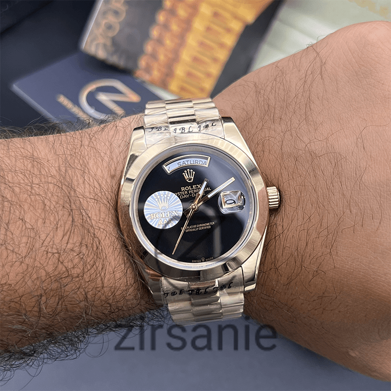 ساعت مچی مردانه رولکس دی دیت Rolex Day Date Golden Black — تصویر ۳