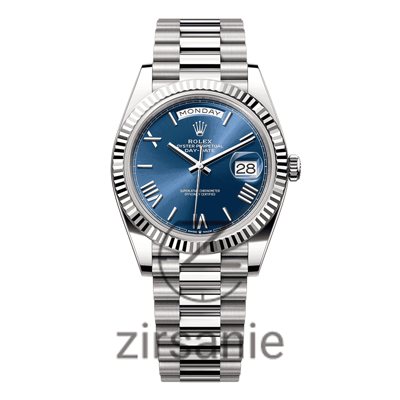 ساعت مچی مردانه رولکس دی دیت Rolex Day Date Silver Blue Greek Index