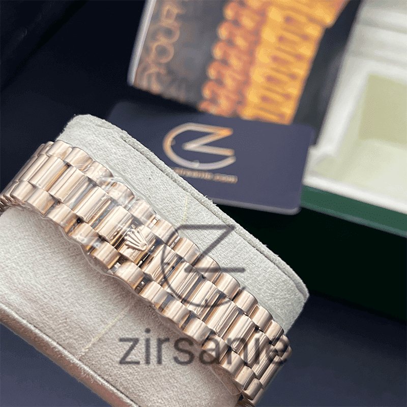 ساعت مچی مردانه رولکس دی دیت Rolex Day Date Golden Black Line Index — تصویر ۷