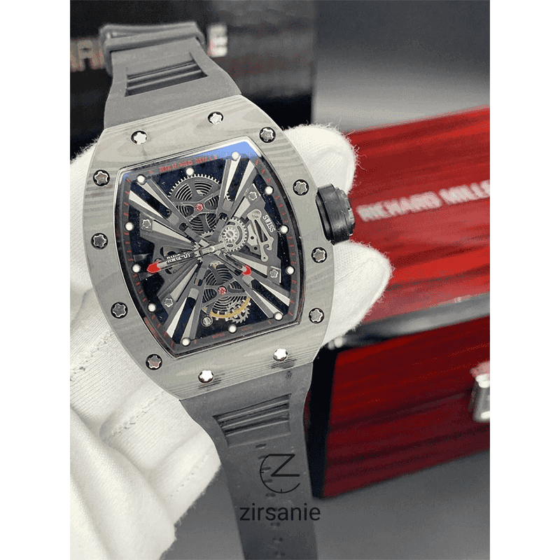 ساعت مچی مردانه ریچارد میل صفحه شفاف مدل Richard Mille Tourbillon RM12-01 Black — تصویر ۳
