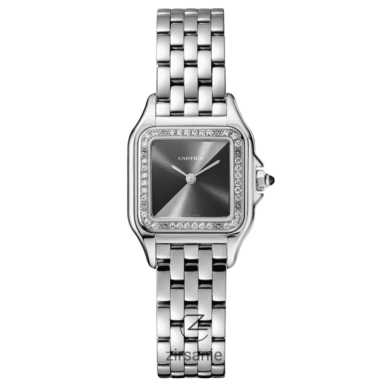 ساعت مچی زنانه کارتیر صفحه مهندسی Cartier Panthere Sunray Plum Diamonds Silver Gray