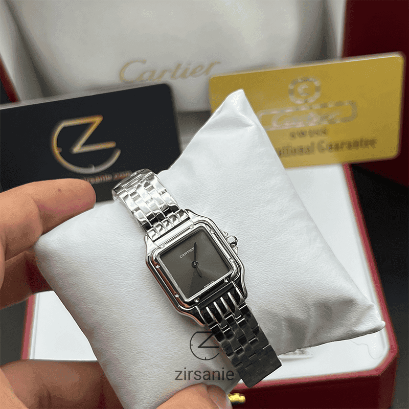 ساعت مچی زنانه کارتیر صفحه مهندسی Cartier Panthere Sunray Plum Silver Gray — تصویر ۳