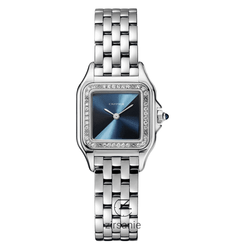 ساعت مچی زنانه کارتیر صفحه مهندسی Cartier Panthere Sunray Plum Diamonds Silver Navy