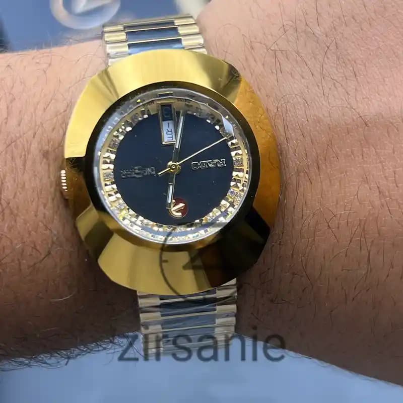 ساعت مچی مردانه رادو تخم مرغی Rado Diastar Golden Black — تصویر ۴