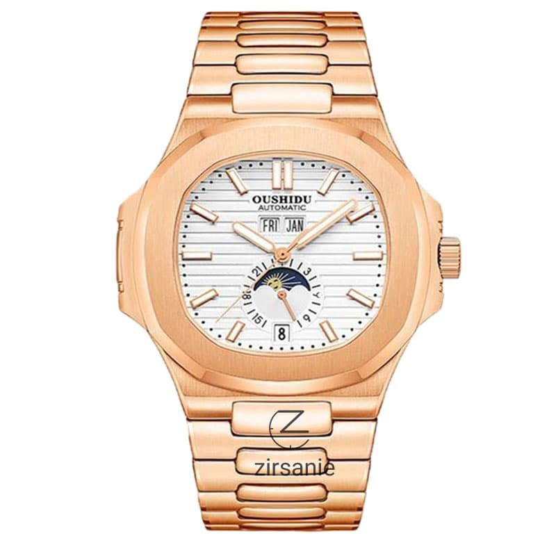 ساعت مچی مردانه پتک فیلیپ دو تقویم Patek Philippe Two Calendar Rozgold White