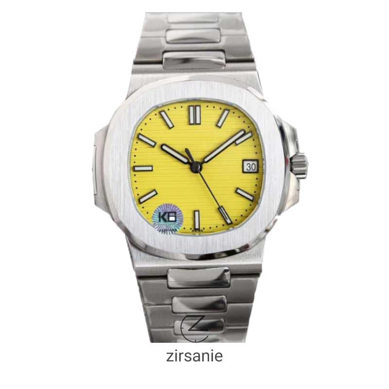 ساعت مچی مردانه پتک فیلیپ ناتیلوس Patek Philippe Nautilus Silver Yellow