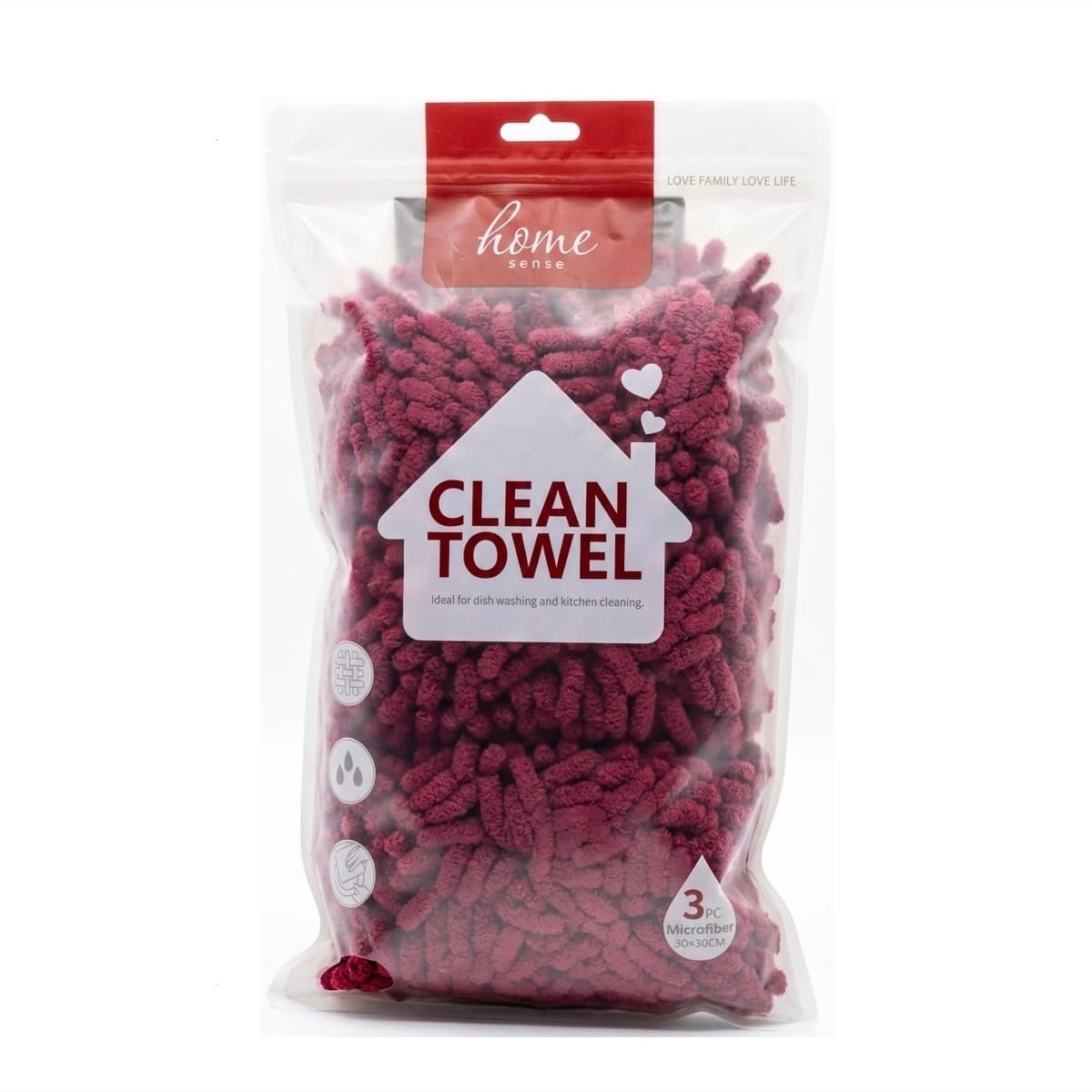 دستمال میکرو فایبر مخصوص ظروف و آشپزخانه هوم سنس home sense clean towel بسته 3 عددی