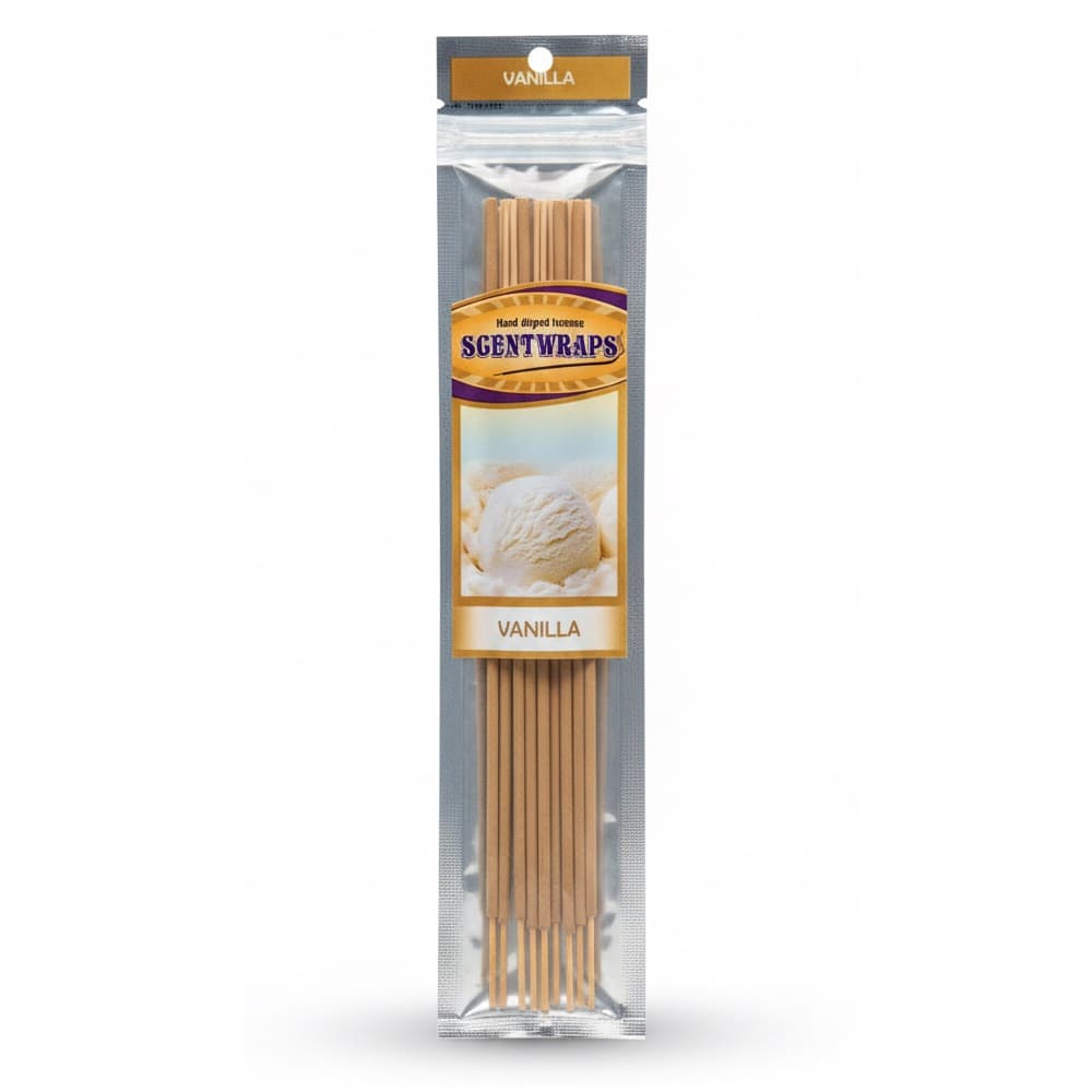 عود دستساز همِ رایحه وانیل Hem SGENTWRAPS Vanilla بسته 12 عددی
