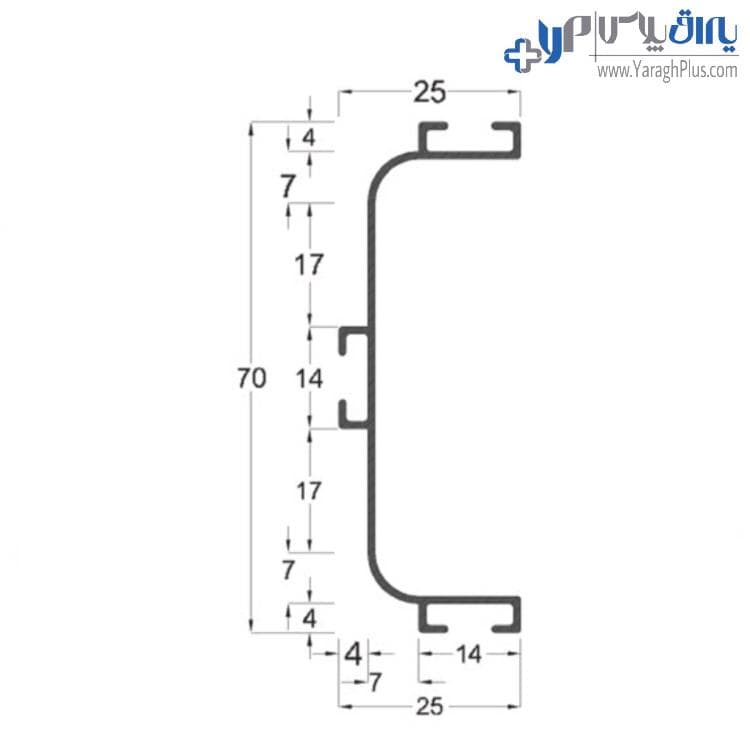دستگیره شاخهای مخفی U فرم زمینی 480 سانتیمتری فانتونی L082 – L083 – L087 — تصویر ۲