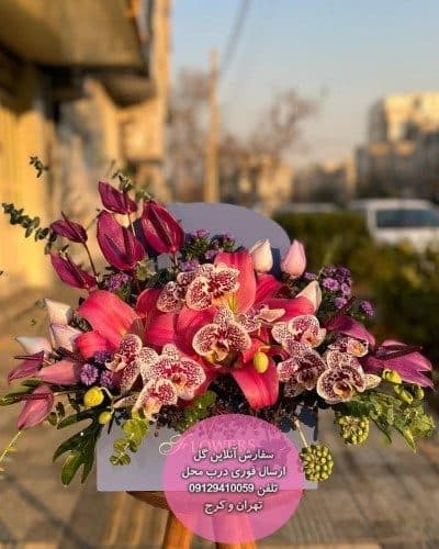 سفارش گل همراه با کیک تولد عاشقانه لاکچری
