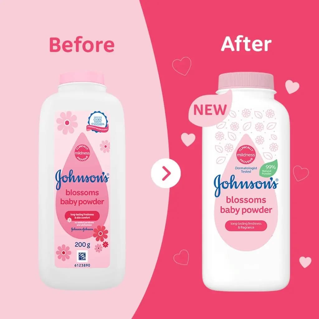 پودر بچه جانسون Johnsons Blossoms رایحه شکوفه و گل وزن 500 گرم — تصویر ۲