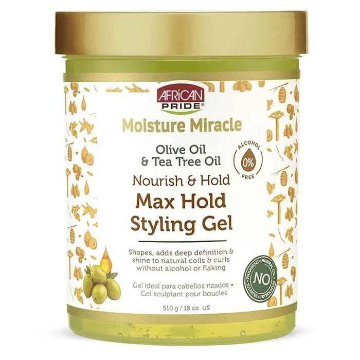 ژل استایل مو فر افریکن پراید African Pride Miracle Olive Oil Tea Tree حجم 510 گرم