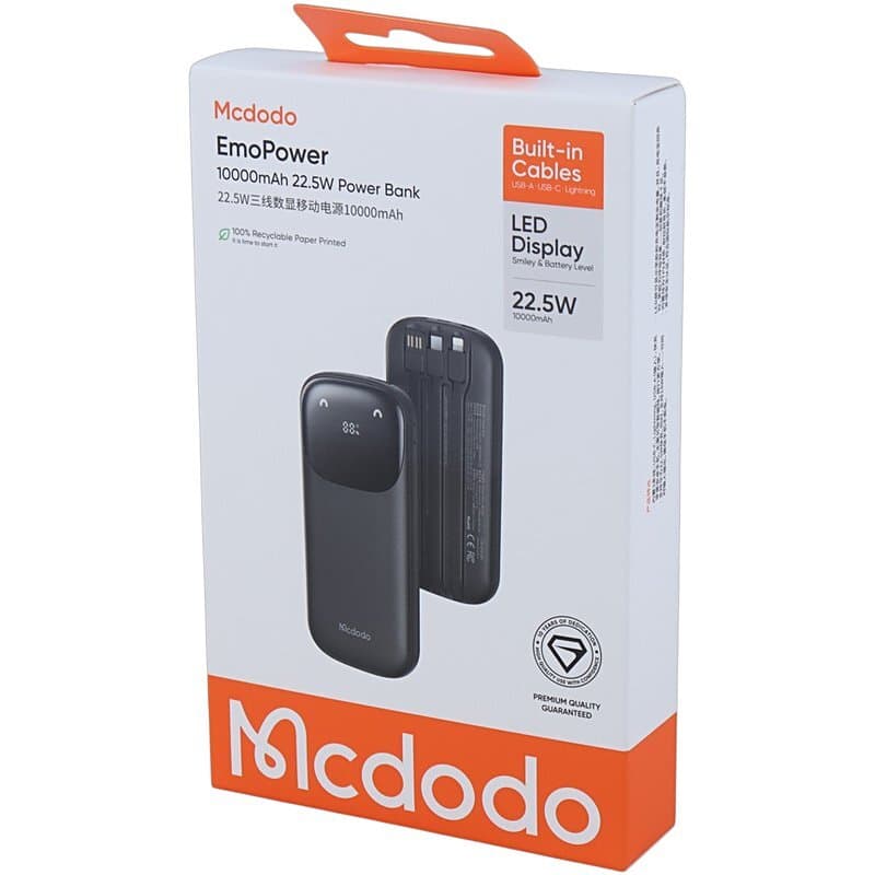 پاور بانک فست شارژ مک دودو EmoPower MC-852 QC PD 22.5W ظرفیت 10000 میلی آمپر ساعت — تصویر ۸