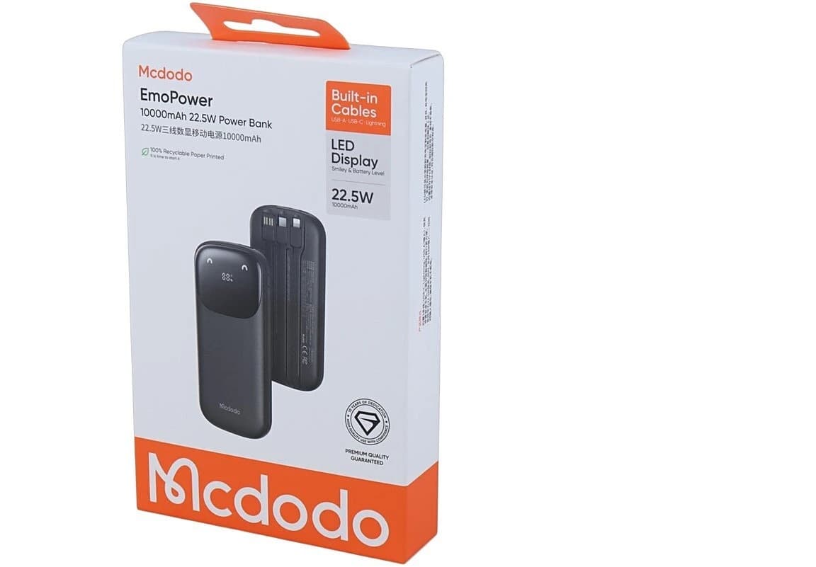 پاور بانک فست شارژ مک دودو EmoPower MC-852 QC PD 22.5W ظرفیت 10000 میلی آمپر ساعت — تصویر ۱۲
