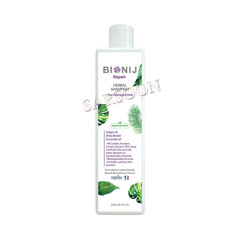 شامپو مخصوص موهای آسیب دیده بیونیج مدل Repair Bionij Herbal Shampoo for Damaged Hair