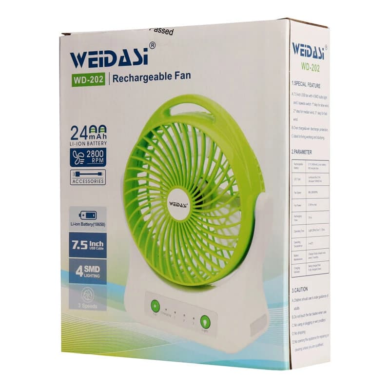 پنکه رومیزی شارژی ویداسی WD-202 — تصویر ۵