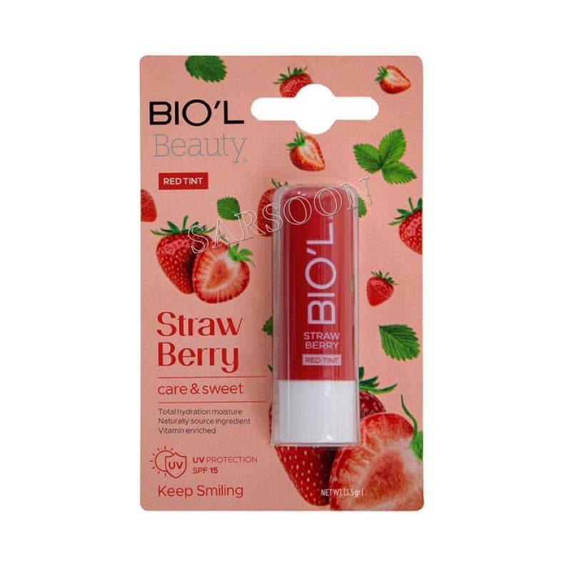 بالم نرم کننده لب توت بنفش بیول 4.8 گرم Biol Strawberry Lip Balm 4.8 g