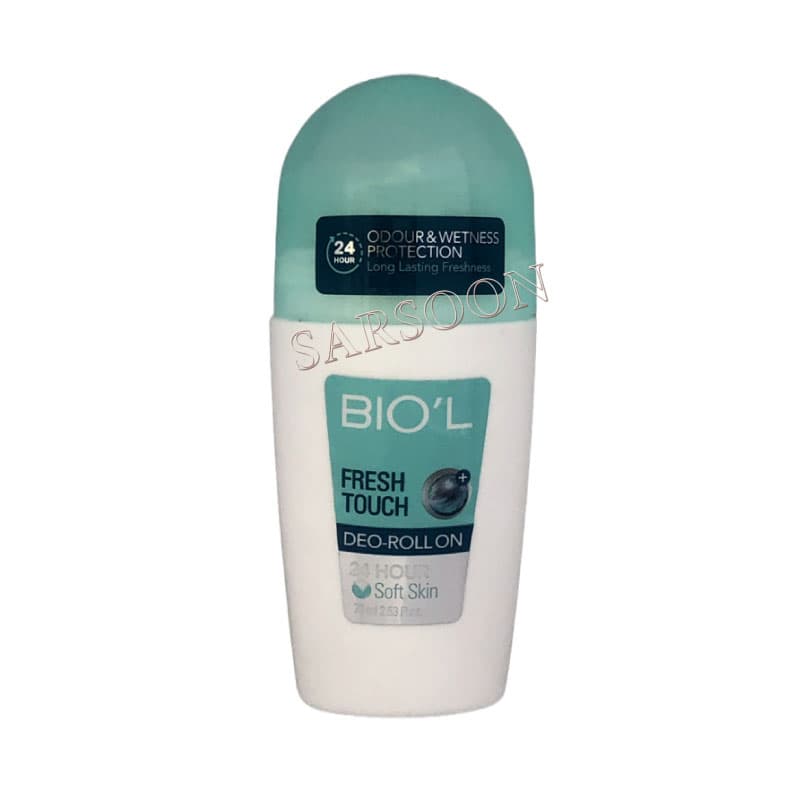 مام رول ضد تعریق زنانه بیول مدل فرش تاچ 75 میل Biol Fresh Touch Deo Roll-On For Women 75ml