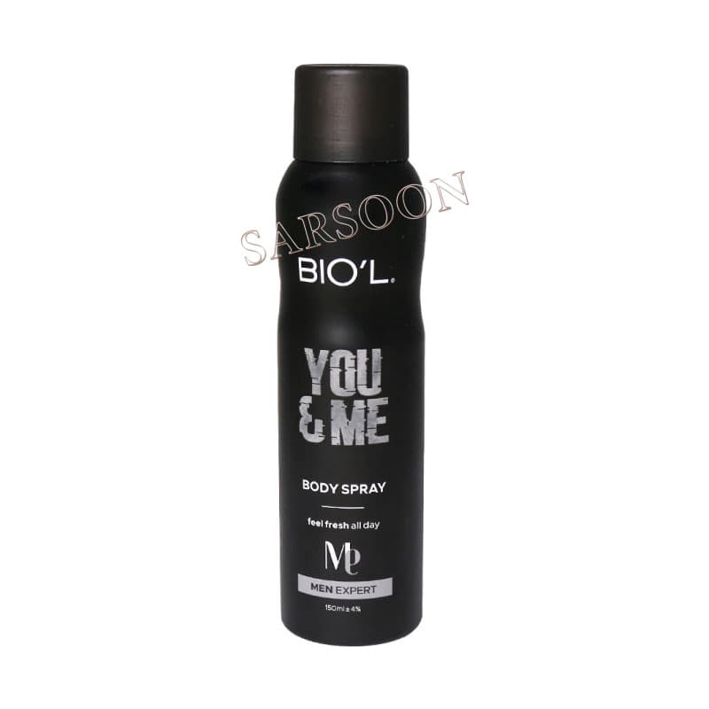 اسپری بدن مردانه بیول مدل You And Me حجم 150 میلی لیتر Biol You And Me Body Spray For Men