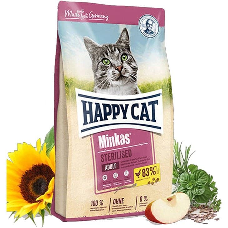 غذای خشک گربه عقیم شده هپی کت Happy Cat Minkas Sterilised در بسته بندی پیتو پت فله ای