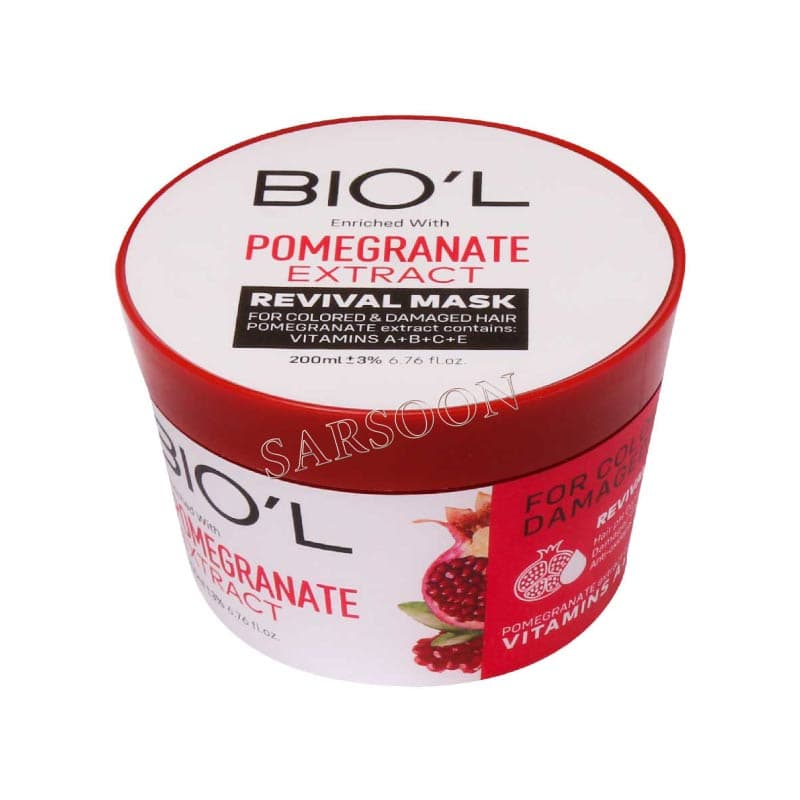 ماسک مو انار بیول مناسب موهای رنگ شده و آسیب دیده ۲۰۰ میلی لیتر Biol hair mask with pomegranate extract