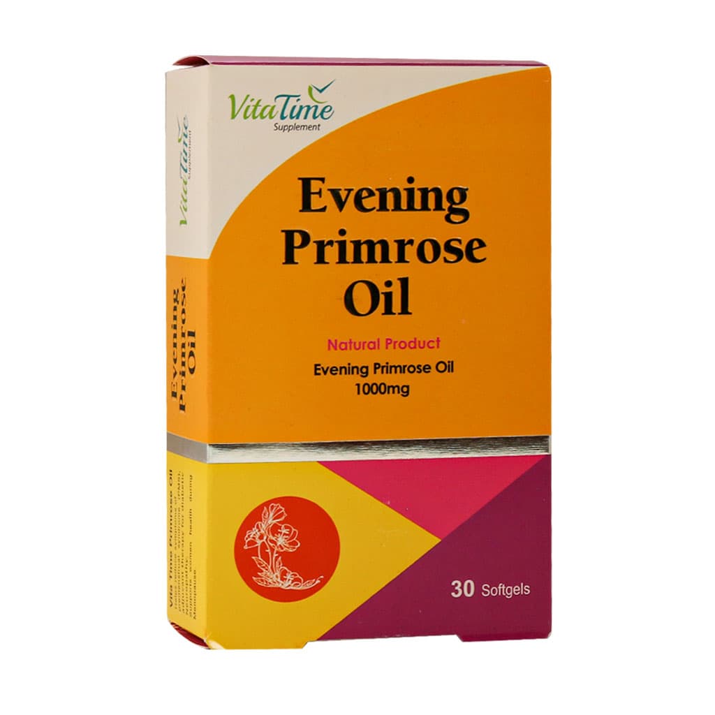 سافت ژل روغن گل مغربی ۱۰۰۰ میلی گرم ویتا تایم ۳۰ عدد Vita Time Evening Primrose Oil ۳۰ Softgels