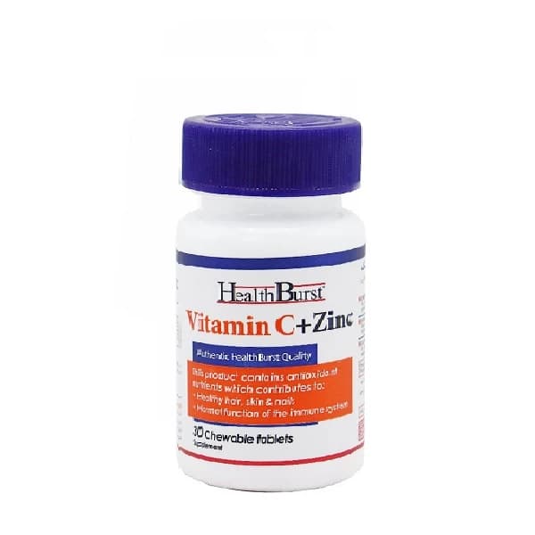قرص جویدنی ویتامین سی و زینک هلث برست 30 عددی Health Burst Vitamin C + Zinc – 30 Chewable Tabs