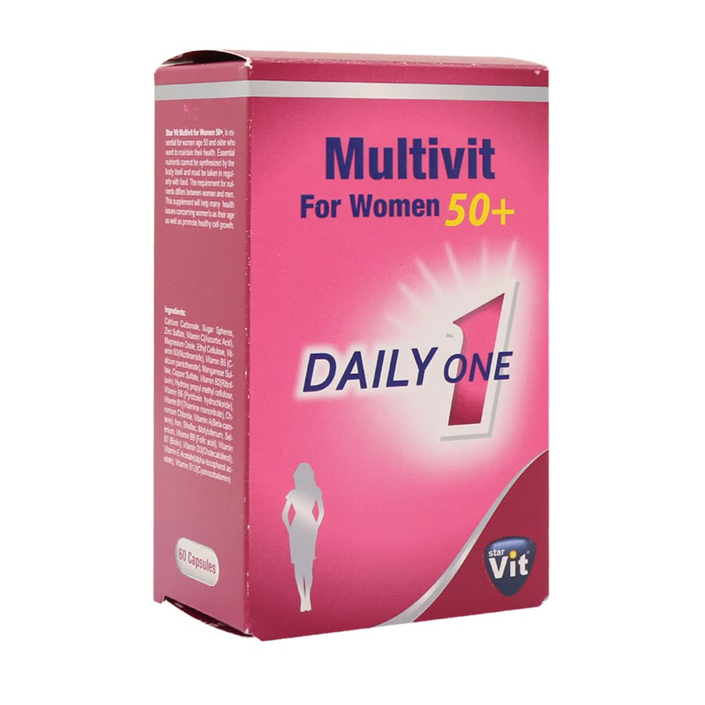 کپسول مولتی ویت بانوان بالای ۵۰ سال استار ویت ۶۰ عدد Star Vit Multivit For Women ۵۰+ ۶۰ Caps